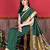 Green elegant art silk woven saree with rich zari border