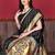 Black elegant art silk woven saree with rich zari border