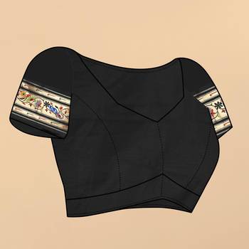 Black elegant art silk woven saree with rich zari border 5