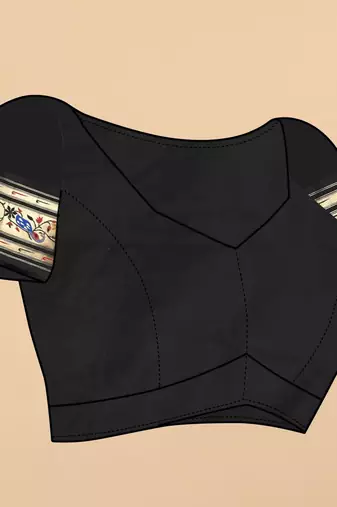 Black elegant art silk woven saree with rich zari border