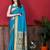 Turquoise elegant art silk woven saree with rich zari border