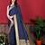 Navy blue elegant art silk woven saree with rich zari border