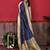 Navy blue elegant art silk woven saree with rich zari border