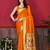 Orange elegant art silk woven saree with rich zari border
