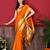 Orange elegant art silk woven saree with rich zari border