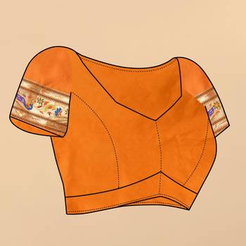 Orange elegant art silk woven saree with rich zari border 5