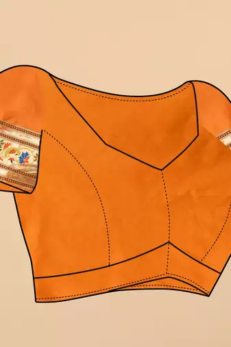 Orange elegant art silk woven saree with rich zari border