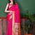 Pink elegant art silk woven saree with rich zari border