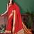 Red elegant art silk woven saree with rich zari border