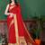 Red elegant art silk woven saree with rich zari border