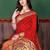 Red elegant art silk woven saree with rich zari border