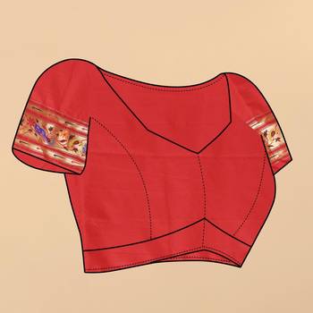 Red elegant art silk woven saree with rich zari border 5