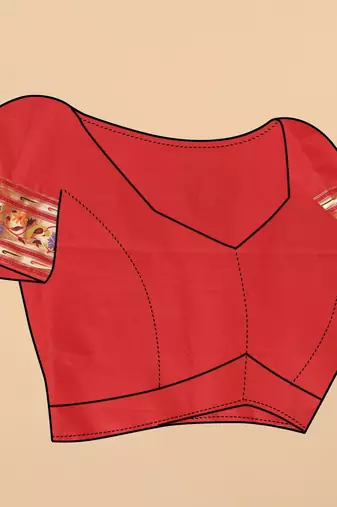 Red elegant art silk woven saree with rich zari border