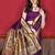 Wine elegant art silk woven saree with rich zari border