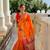 Orange elegant art silk woven saree with rich zari border