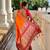 Orange elegant art silk woven saree with rich zari border