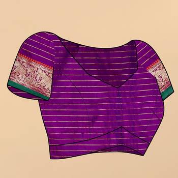 Magenta elegant art silk woven saree with rich zari border 5