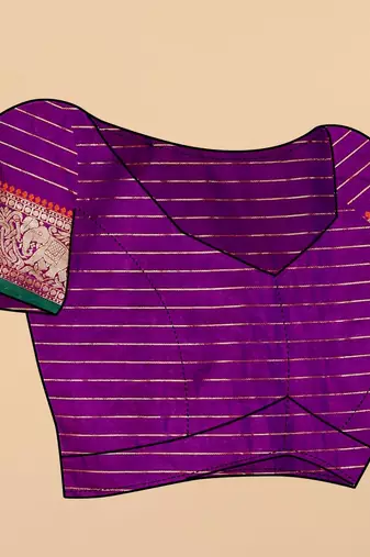 Magenta elegant art silk woven saree with rich zari border