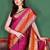 Pink elegant art silk woven saree with rich zari border