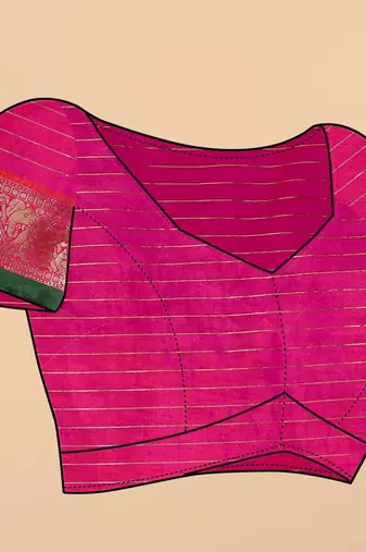 Pink elegant art silk woven saree with rich zari border