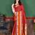 Red elegant art silk woven saree with rich zari border