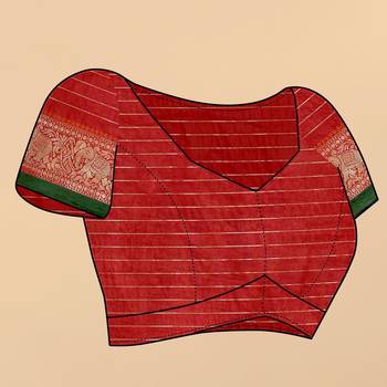 Red elegant art silk woven saree with rich zari border 5