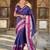 Violet elegant art silk woven saree with rich zari border