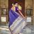 Violet elegant art silk woven saree with rich zari border