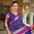 Violet elegant art silk woven saree with rich zari border