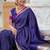 Violet elegant art silk woven saree with rich zari border