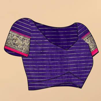 Violet elegant art silk woven saree with rich zari border 5