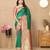 Green elegant art silk woven saree with rich zari border