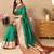Green elegant art silk woven saree with rich zari border