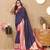 Navy blue elegant art silk woven saree with rich zari border