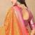 Orange elegant art silk woven saree with rich zari border