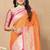 Orange elegant art silk woven saree with rich zari border