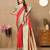 Red elegant art silk woven saree with rich zari border