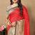 Red elegant art silk woven saree with rich zari border