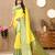 Yellow elegant art silk woven saree with rich zari border