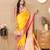Yellow elegant art silk woven saree with rich zari border