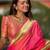Pink elegant art silk woven saree with rich zari border