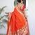 Orange elegant art silk woven saree with rich zari border