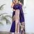 Violet elegant art silk woven saree with rich zari border