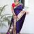 Violet elegant art silk woven saree with rich zari border