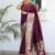 Wine elegant art silk woven saree with rich zari border