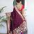 Wine elegant art silk woven saree with rich zari border