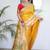 Yellow elegant art silk woven saree with rich zari border