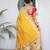 Yellow elegant art silk woven saree with rich zari border