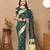 Green elegant art silk woven saree with rich zari border