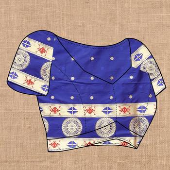 Blue elegant art silk woven saree with rich zari border 5